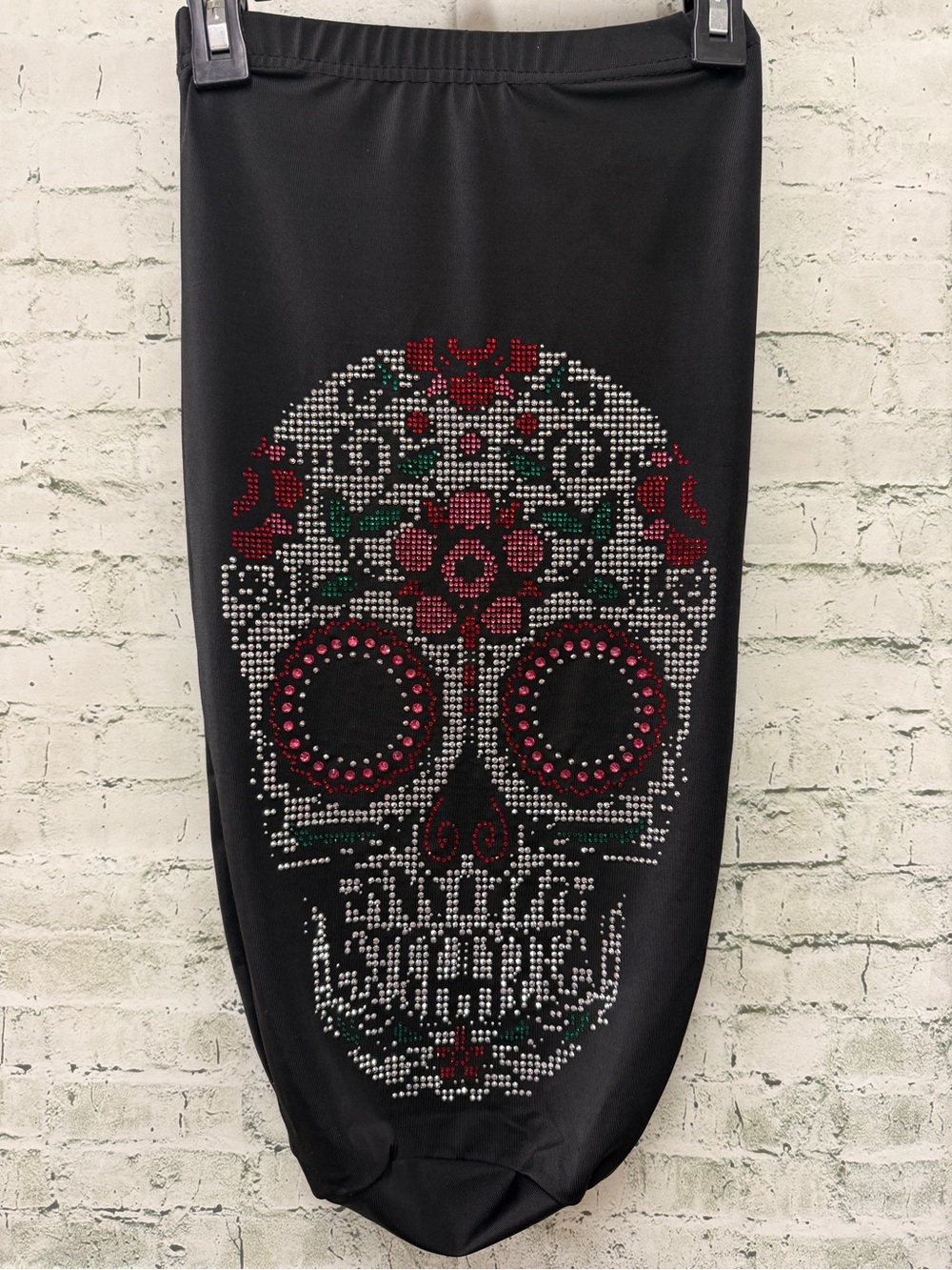 Rhinestone Sugar Skull dreadlock cap Braid bonnet long hair bonnet NEW